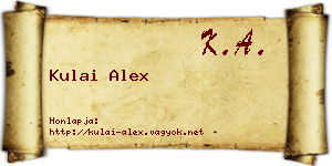 Kulai Alex névjegykártya